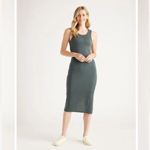 NWT Quince Tencel Rib Knit Sleeveless Dress